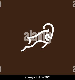 vector design. logo shape a simple goat line logo. Stock Vector