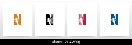 Guitar Head On Letter Logo Design N Stock Vector