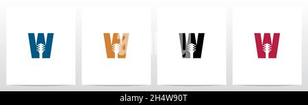 Guitar Head On Letter Logo Design W Stock Vector