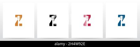 Guitar Head On Letter Logo Design Z Stock Vector