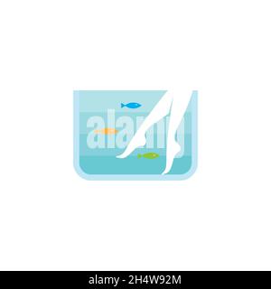 vector design. design shape like feet in a fish pond. Stock Vector