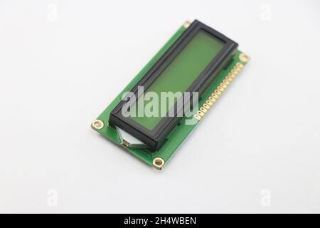 Display module most widely used in Arduino projects, Liquid crystal display module that can display alphanumeric characters in 16x2 rows and columns Stock Photo