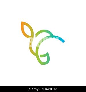 vector design. logo shape a simple line of hummingbird with colorful. Stock Vector
