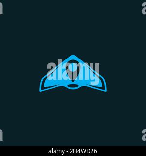 vector design. logo shape a combination of plane and navigation logo. Stock Vector