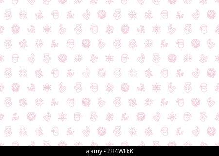 christmas icons and element seamless pattern wallpaper design vector illustration Stock Vector
