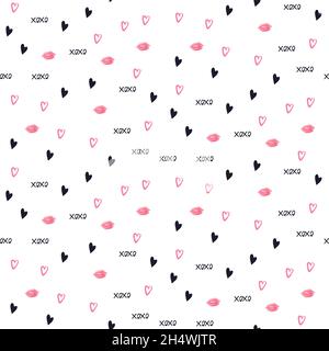 Premium Vector  Xoxo brush lettering signs seamless pattern