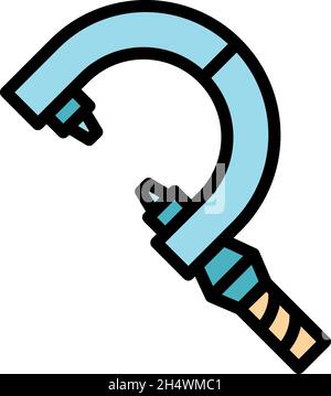 Caliper micrometer icon. Outline caliper micrometer vector icon color flat isolated Stock Vector