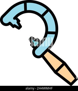 Aluminium micrometer icon. Outline aluminium micrometer vector icon color flat isolated Stock Vector