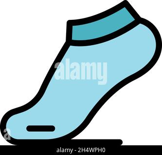 Soccer sock icon. Outline soccer sock vector icon color flat isolated Stock Vector