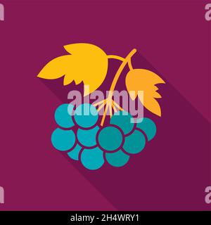 Rowan branch flat icon. Berry fruit. Vector illustration, eps 10 Stock Vector