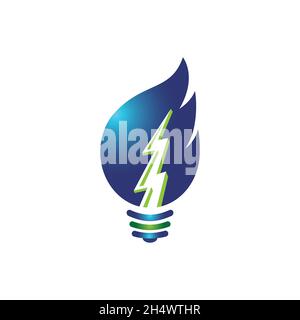 vector, illustration. bulb life with tree logo for life energy. electric company. Stock Vector