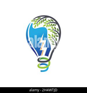 vector, illustration. bulb life with tree logo for life energy. electric company. Stock Vector