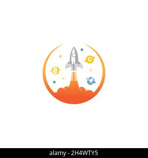 vector illustrations. original logo concept idea from logo shape like a rocket . Stock Vector