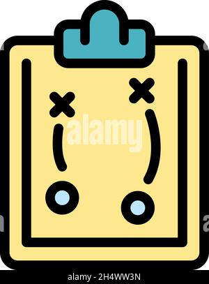 Sport tactical board icon. Outline sport tactical board vector icon color flat isolated Stock Vector