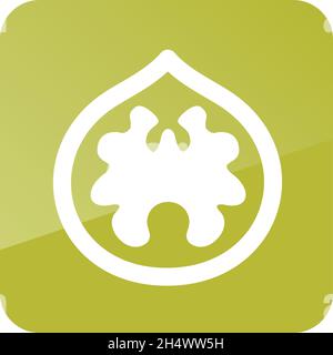 Walnut outline icon. Fruit Nut. Vector illustration, eps 10 Stock Vector