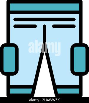 American football shorts icon. Outline american football shorts vector icon color flat isolated Stock Vector