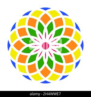 Divine flower of Allah, chakras leading to God symbol of generosity stock illustration Stock Vector