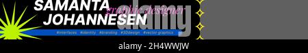 Horizontal Banner with Nickname for Social Media. Header for Graphic Designer. Put Your Content under Background. Vector illustration Stock Vector