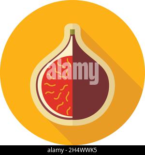 Fig flat icon. Tropical fruit. Vector illustration, eps 10 Stock Vector