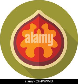 Walnut flat icon. Fruit Nut. Vector illustration, eps 10 Stock Vector