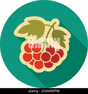 Rowan branch flat icon. Berry fruit. Vector illustration, eps 10 Stock Vector