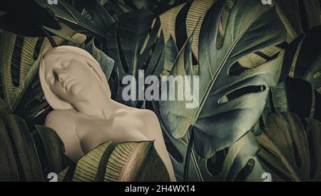 Greek goddess abstract background. 3d rendering. Stock Photo