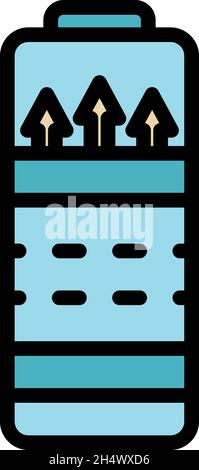 Charging battery process icon. Outline charging battery process vector icon color flat isolated Stock Vector