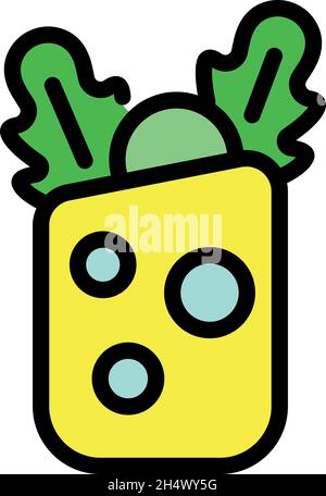 Kebab arugula icon. Outline kebab arugula vector icon color flat isolated Stock Vector