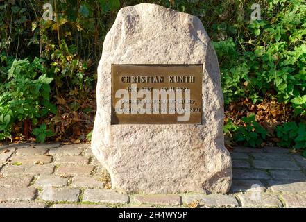 Memorial plaque for Gottlob Johann Christian Kunth at the entrance to Tegel Castle, Berlin Stock Photo