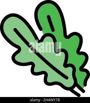 Ingredient arugula icon. Outline ingredient arugula vector icon color flat isolated Stock Vector