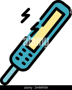 Tonsillitis test icon. Outline tonsillitis test vector icon color flat isolated Stock Vector