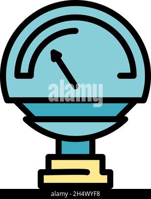 Manometer valve icon. Outline manometer valve vector icon color flat isolated Stock Vector
