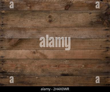 Wood texture. Weathered rustic wood background from aged old planks with nails. Stock Photo