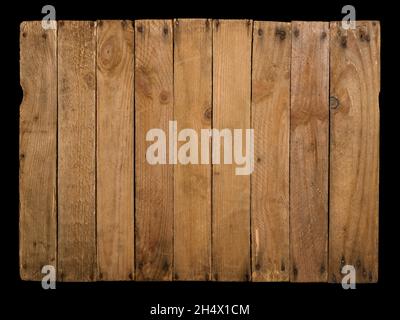 Wooden background made from old planks, isolated on black. Stock Photo