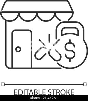Small business debt relief linear icon Stock Vector