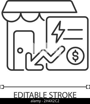 housing payments line icon, outline symbol, vector illustration ...