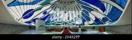 BRASILIA, BRAZIL - Oct 25, 2012: The Metropolitan Cathedral of Brasilia is located in the Place of tres powers in Brasilia, Brazil Stock Photo