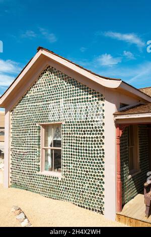 glass bottle house in ghost town of Rhyolite in Death Valley Nevada Stock Photo