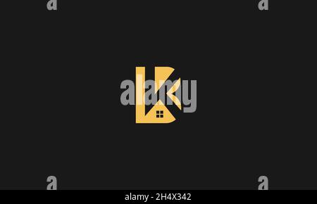 LETTERS KB LOGO WITH REAL ESTATE ICON FOR ILLUSTRATION USE Stock Vector