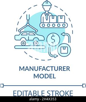 Manufacturing model blue concept icon Stock Vector