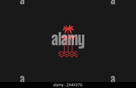 PALM LOGO DESIGN WITH NEGATIVE SPACE EFFECT FOR ILLUSTRATION USE Stock Vector