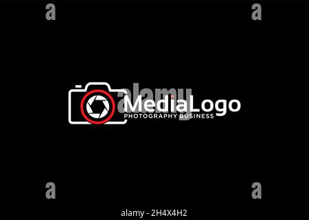 Photography logotype. Minimalist photography logo concept, fit for lens store, photo studio and camera business. Illustration vector. Stock Vector
