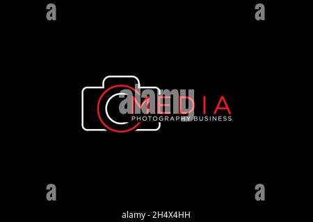Photography logotype. Minimalist photography logo concept, fit for lens store, photo studio and camera business. Illustration vector. Stock Vector