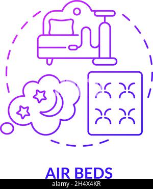 Air beds purple gradient concept icon Stock Vector