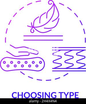 Choosing type purple gradient concept icon Stock Vector