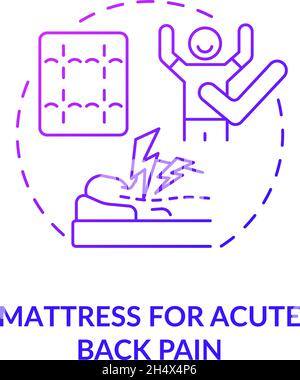 Mattress for acute back pain purple gradient concept icon Stock Vector