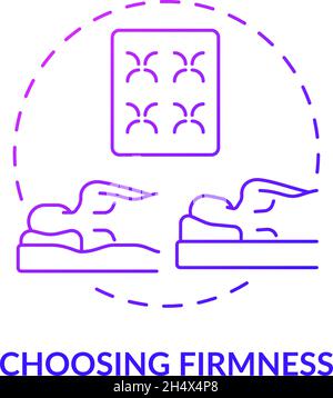 Choosing firmness purple gradient concept icon Stock Vector