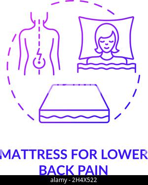 Mattress for lower back pain purple gradient concept icon Stock Vector