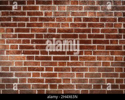 Frontal view old red brick wall. Stock Photo