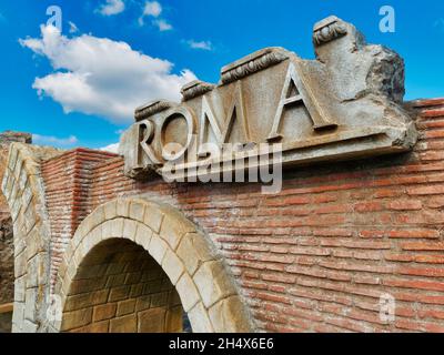 Roma Rome Caput mundi stones wall empire ancient destination archeology Stock Photo